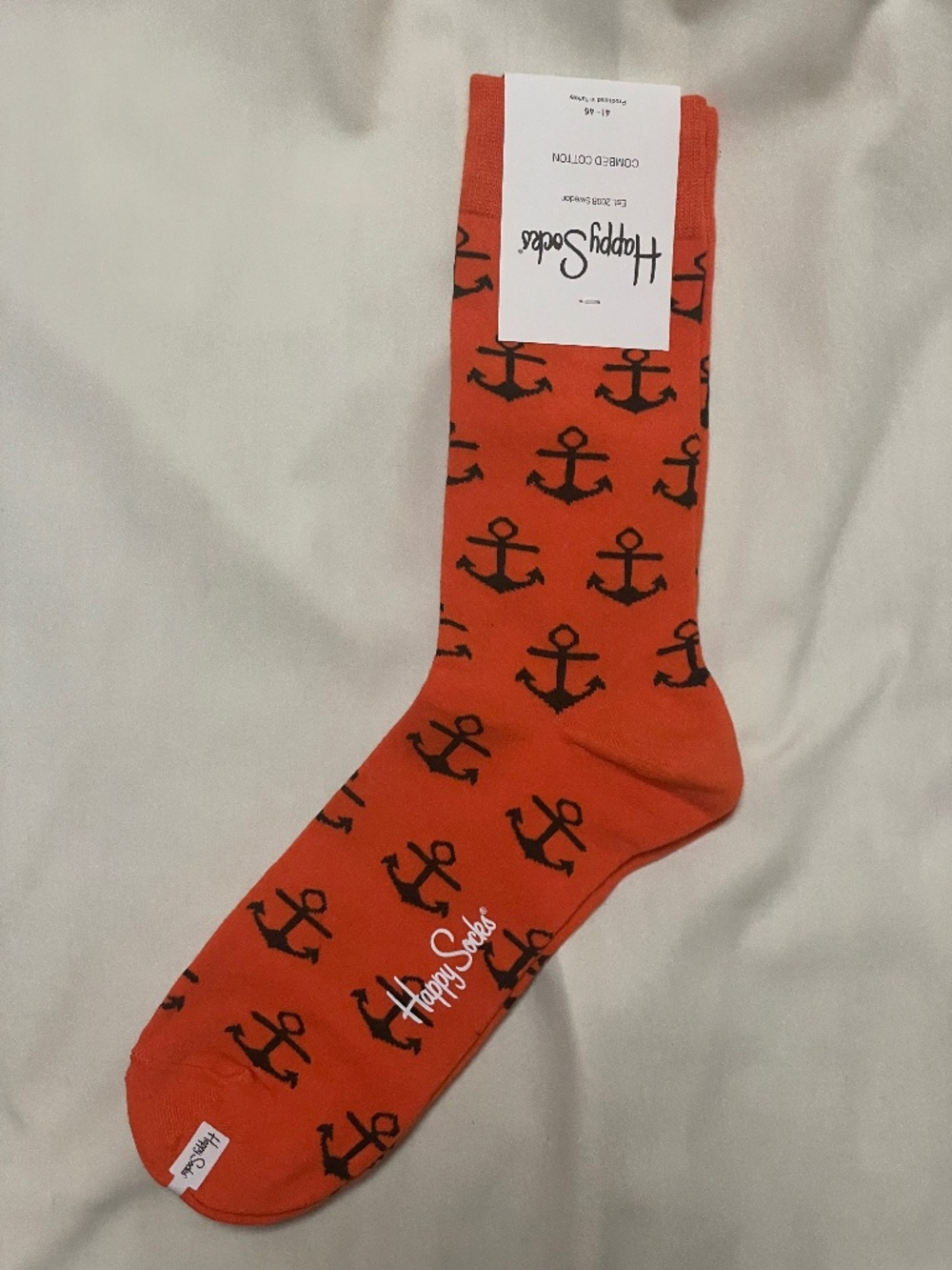 HAPPY SOCKS - Brand new with tags - Size 10-13 (US) - Orange Red socks - Anchors